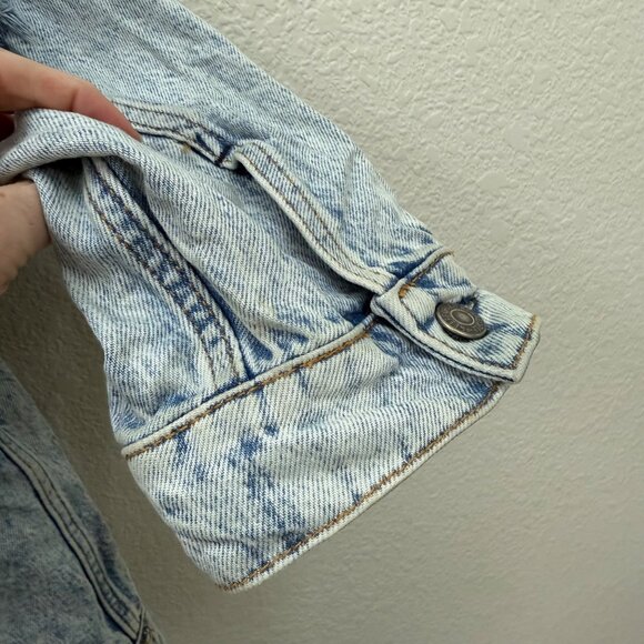 Free People Flawless Hooded Denim Oversized Button Jean Jacket Womens size Large - Picture 6 of 10